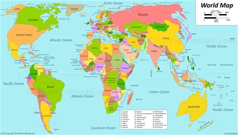 World Map Countries Labeled | Carolina Map