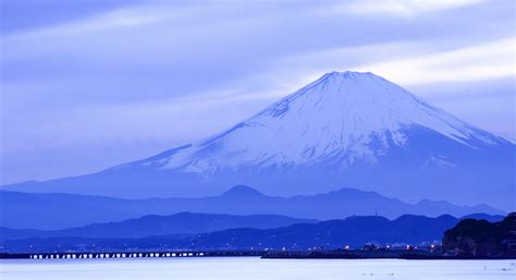 Japan Island Honshu Mountain Fuji Sea Wallpaper [2040x1110]