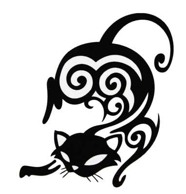 10 Awesome Tribal Cat Tattoos