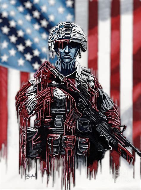 American Soldier Drawing by Bill Richards - Fine Art America