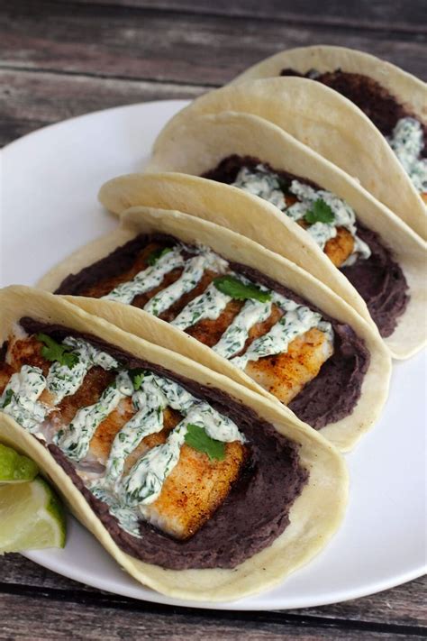 Red Snapper Fish Tacos With Cilantro Crema | Fish tacos, Tacos, Red snapper