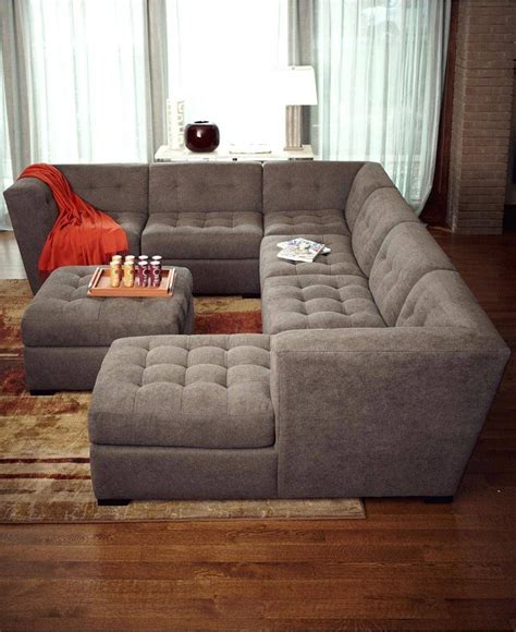 30 Collection of 6 Piece Leather Sectional Sofa