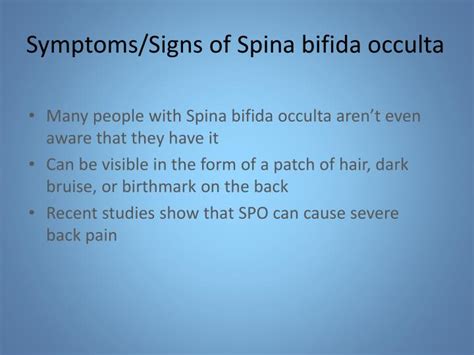 Spina Bifida Signs