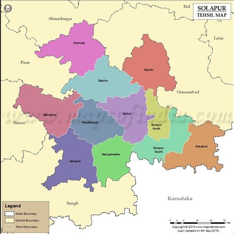 Tehsil Map of Solapur | Map, Solapur, India facts