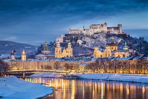 Download River Evening Castle Salzburg Winter Austria Snow Man Made ...