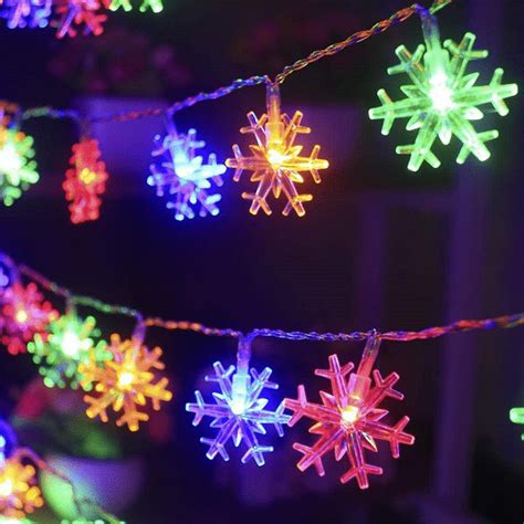 1.5m/3m/6m/10m Snowflake Indoor Light String Garlands Battery Powered Christmas Lamp Holiday ...