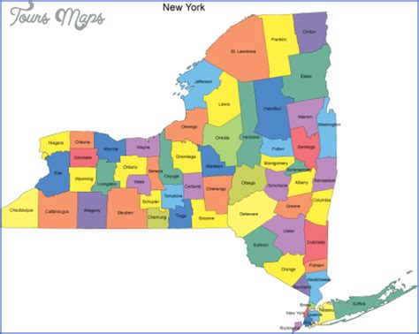 New York Country Map - ToursMaps.com