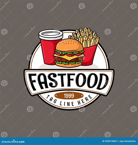 Logo Fast Food Burger Cartoon Vector Stock Vector - Illustration of font, cheese: 256015840