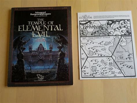 T1-4 Temple Of Elemental Evil w/ map, first printing. Dungeons & Dragons AD&D | #1992521570