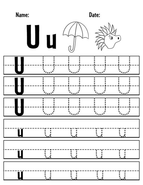 FREE Letter U Worksheets for Preschool ⋆ The Hollydog Blog