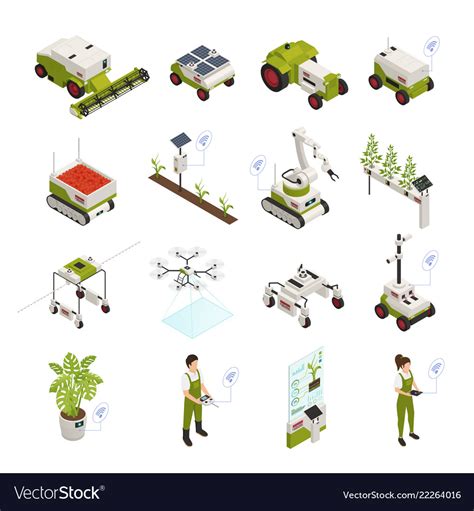 Smart farming icon set Royalty Free Vector Image