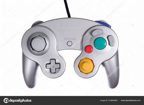 A Close-Up of a Silver Nintendo Gamecube Video Game Controller – Stock ...