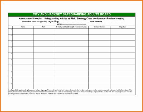 Attendance Sheet Excel Template