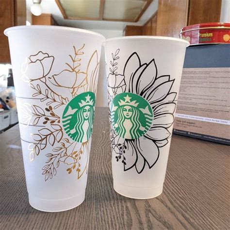 Sunflower & Flower Starbucks Wrap SVG . Flower Cold Cup . | Etsy