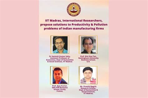 IIT Madras research team proposes productivity and pollution solutions ...