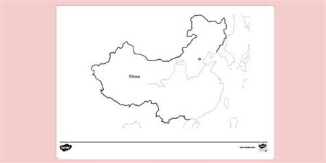 Great Wall of China Map Colouring Sheet | Colouring Sheets