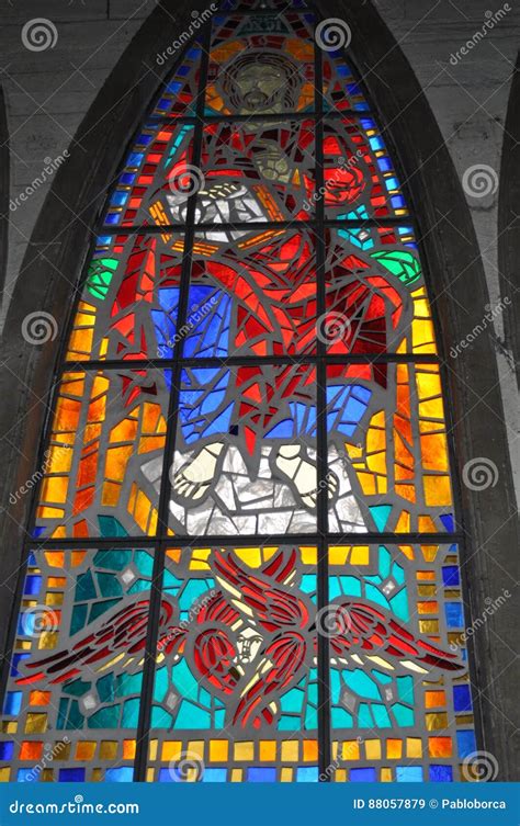 Stained Glass in Osorno Cathedral Editorial Stock Image - Image of ...