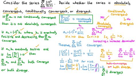 Question Video: Determining Whether a Given Series Is Absolutely Convergent- Conditionally ...