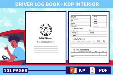 Driver Log Book - KDP Interior (1996012) | Printables | Design Bundles