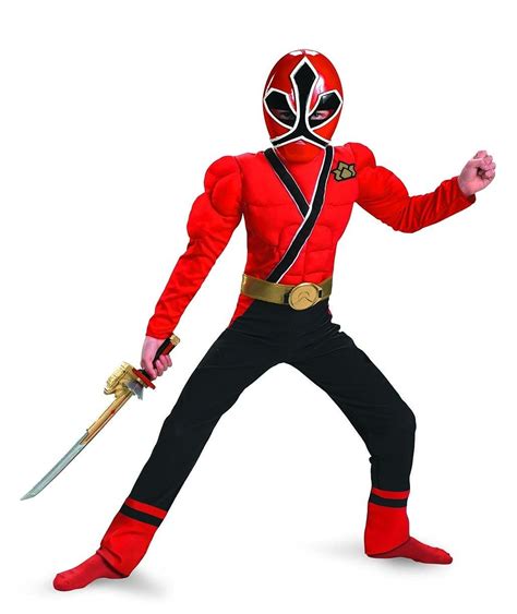 Amazon.com: Red Ranger Samurai Classic Muscle Costume - Large (10-12): Clothing