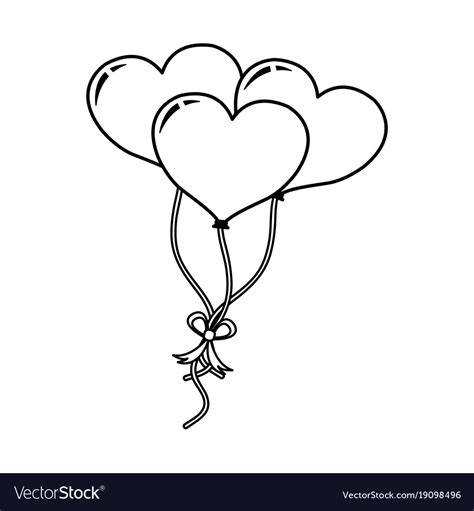 Heart Balloons Clipart Black And White