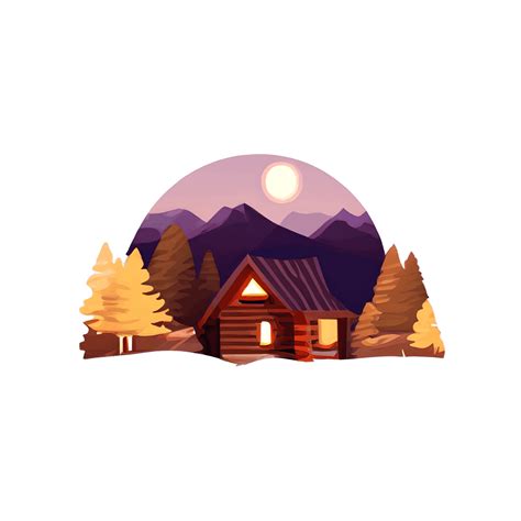 Smoky Mountain Sunset Cabin Graphic · Creative Fabrica