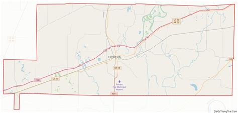 Map of St. Francis County, Arkansas