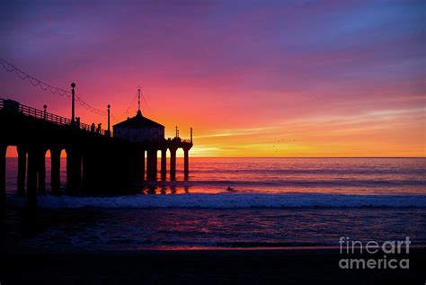 Manhattan Beach Pier Sunset Photograph by Sarah Ainsworth | Fine Art America