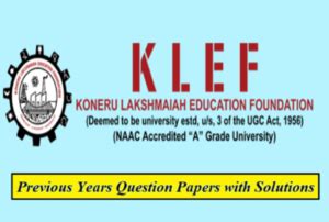 KL University (KLU) Solution Papers - Download PDF for All Courses