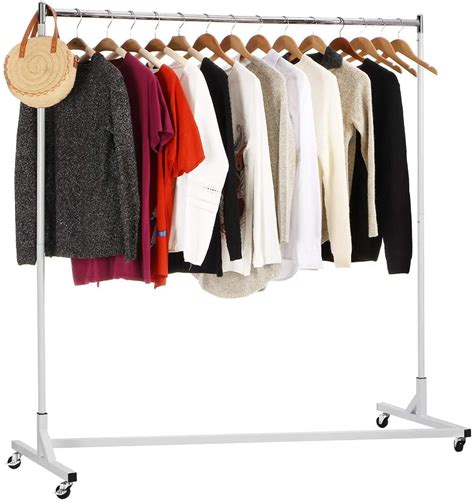 Industrial Grade Rolling Clothes Rack Z-Base Garment Rack Clothes ...