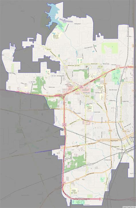 Map of Texarkana city, Texas