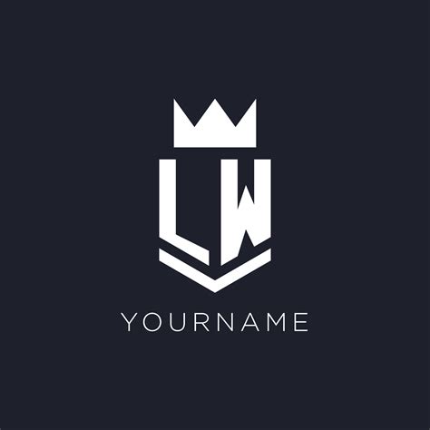 LW logo with shield and crown, initial monogram logo design 23606115 Vector Art at Vecteezy