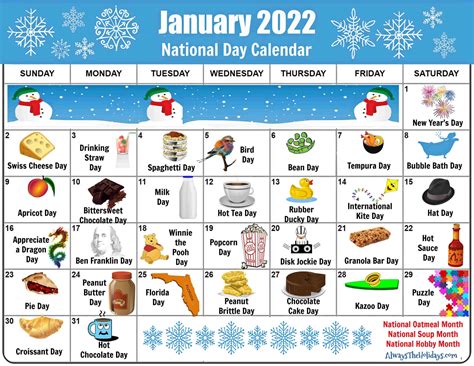 2022 National Day Calendar - Customize and Print