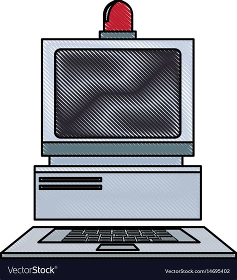 Drawing computer laboratory equipment technology Vector Image