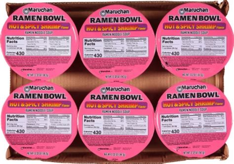 Maruchan Bowl Hot & Spicy with Shrimp Ramen Noodle Soup, 6 ct / 3.32 oz ...