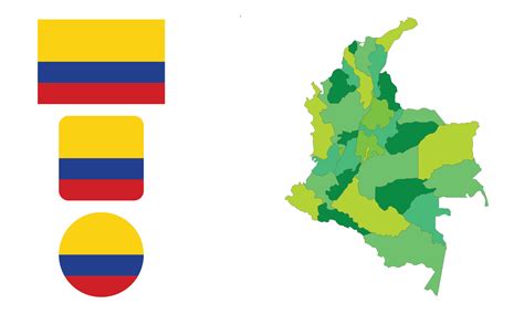 Map and flag of Colombia 8211955 Vector Art at Vecteezy