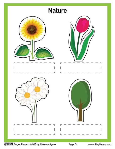 Flowers and Tree Finger Puppets | Free Printable Papercraft Templates