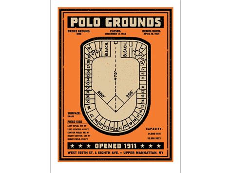 Polo Grounds Stadium Seating Chart Diagram Poster 12x18 - Etsy