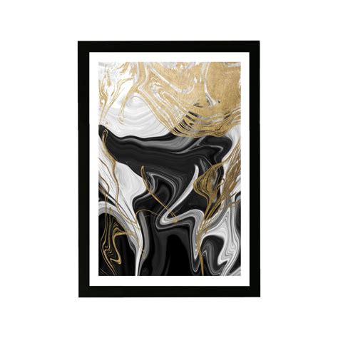 Wynwood Studio Abstract Framed Wall Art Prints 'Ripples In Gold' Crystals Home Decor - Gold ...