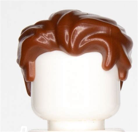 LEGO Minifigure Hair BROWN Male Boy Swept Back Widow's Peak Side HP12 ...