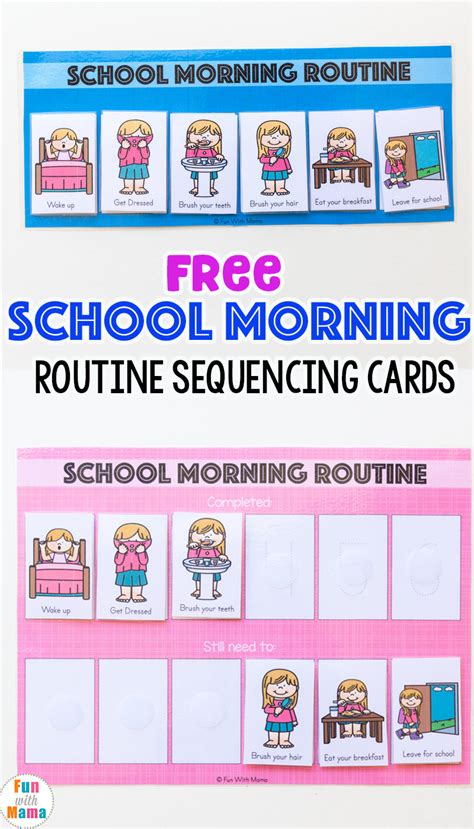 Kids Schedule Morning Routine For School - Fun with Mama