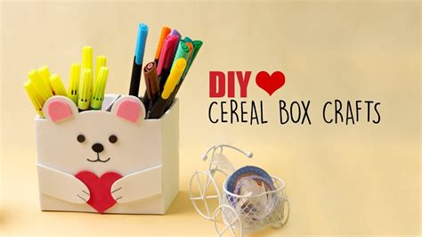 Cereal Box Crafts | Diy Desk Organiser | Back to school - Crafts Ace