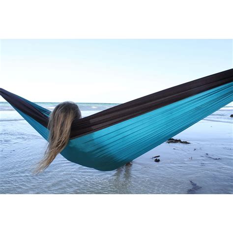 Parachute Double Hammock – Chocolate/Turquoise | Hammock Shop