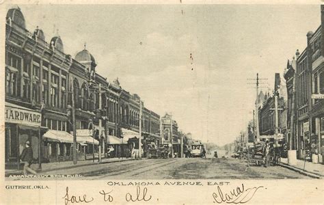 Antique Postcard, Vintage Postcards, East Street, Street View, Guthrie Oklahoma, Wood Joinery ...