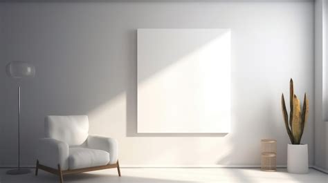 Premium AI Image | A white framed picture on a white wall with a white ...