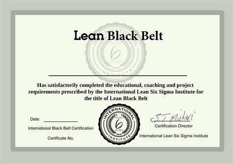 Black Belt Certificate Template