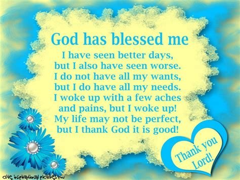 God has blessed me - QUOTES and STORIES