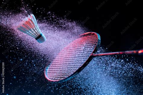 Badminton action , Badminton shuttlecock, Fast Shuttlecock Stock Photo | Adobe Stock