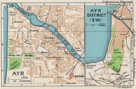 AYR & DISTRICT. Vintage town city map plan. Scotland 1959 old vintage | eBay