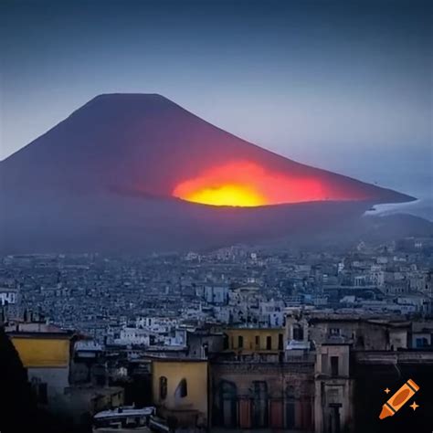 Sci-fi illustration of vesuvius and naples in 2200 on Craiyon